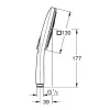 Grohe Handdouche Cube 3 Stralen Chroom Witte Sproeiplaat