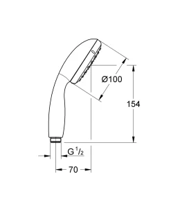 Grohe Handdouche Vitalio Go 100Mm 1 Straal Chroom