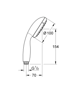 Grohe Handdouche Vitalio Start 100Mm 2 Stralen Chroom