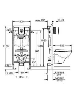 Grohe Inbouwreservoir Set Geo | Soft-Close Toiletzitting | Randloos Toiletpot