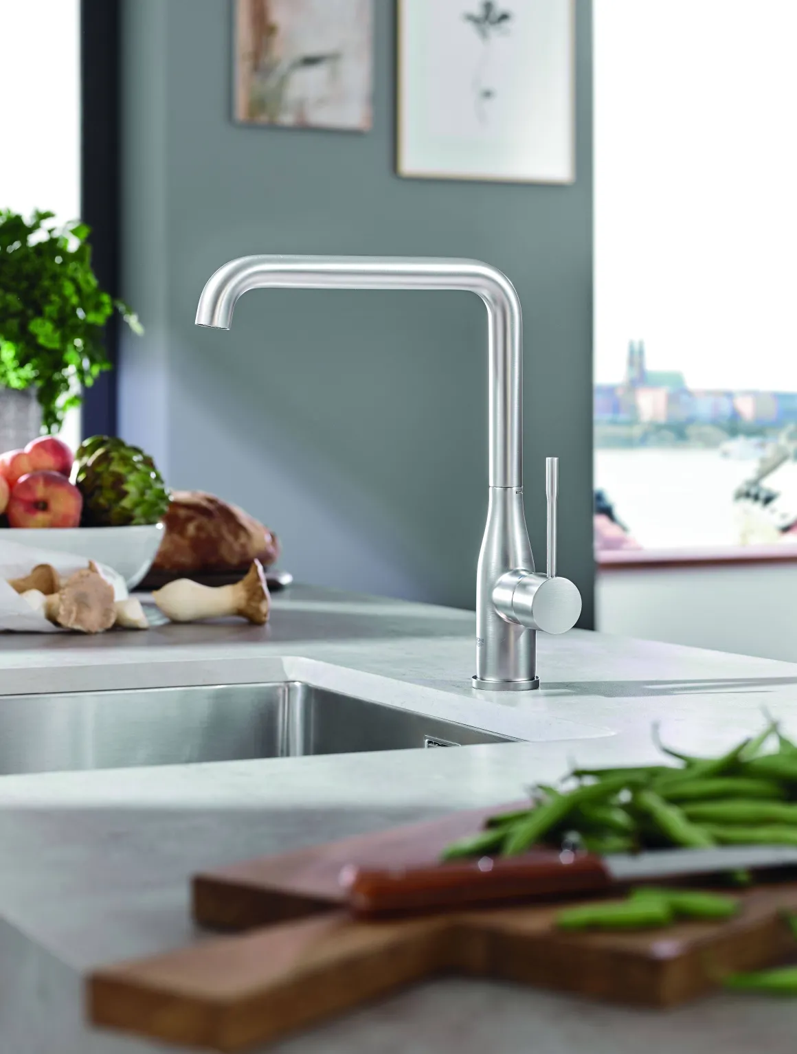 Grohe Keukenmengkraan Essence Supersteel Mat