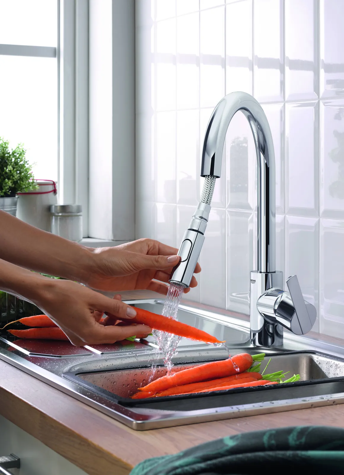 Grohe Keukenmengkraan Feel Met Uittrekbare Handdouche Chroom