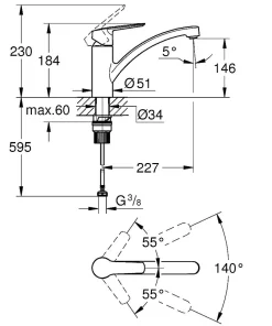 Grohe Quickfix Start Keukenmengkraan Chroom