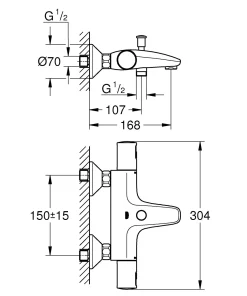 Grohe Thermostatische Badmengkraan Precision Start Chroom