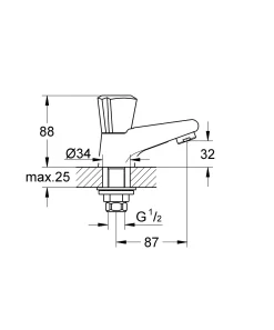 Grohe Toiletkraan Costa Chroom