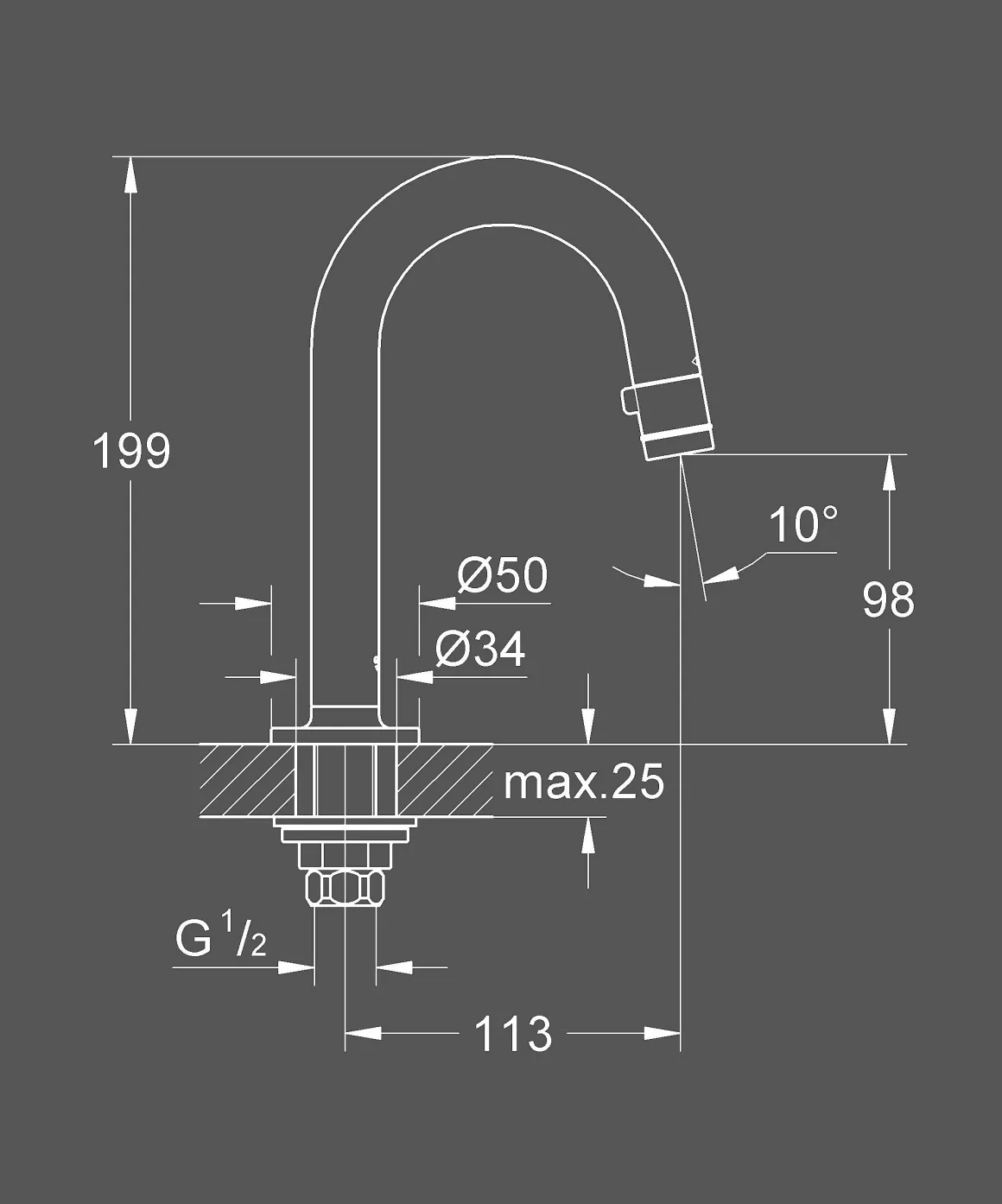 Grohe Toiletkraan Universal Donkergrijs Geborsteld