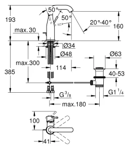 Grohe Wastafelkraan Essence M-Size Chroom Glanzend