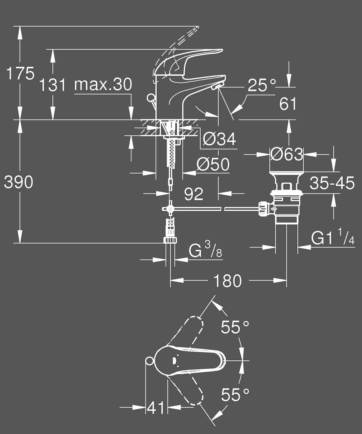 Grohe Wastafelmengkraan Swift S-Size Chroom