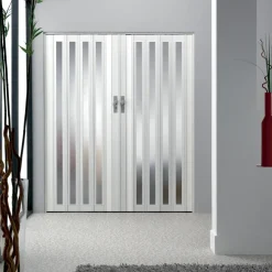 Grosfillex Vouwdeur Glasen 'Larya' Pvc Wit 205X84Cm