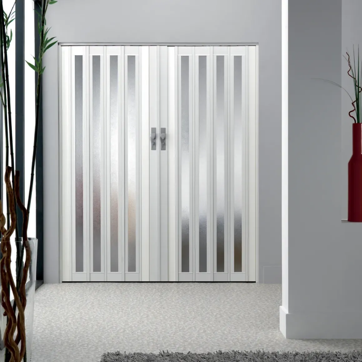 Grosfillex Vouwdeur Glasen 'Larya' Pvc Wit 205X84Cm