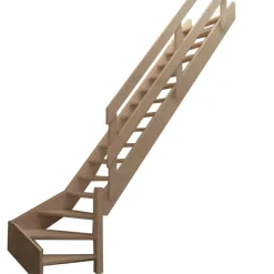 Handystairs Molenaarstrap "Rustic60" - Kwartslag Rechts - Hoogte 280Cm - 13 Treden Van Grenenhout