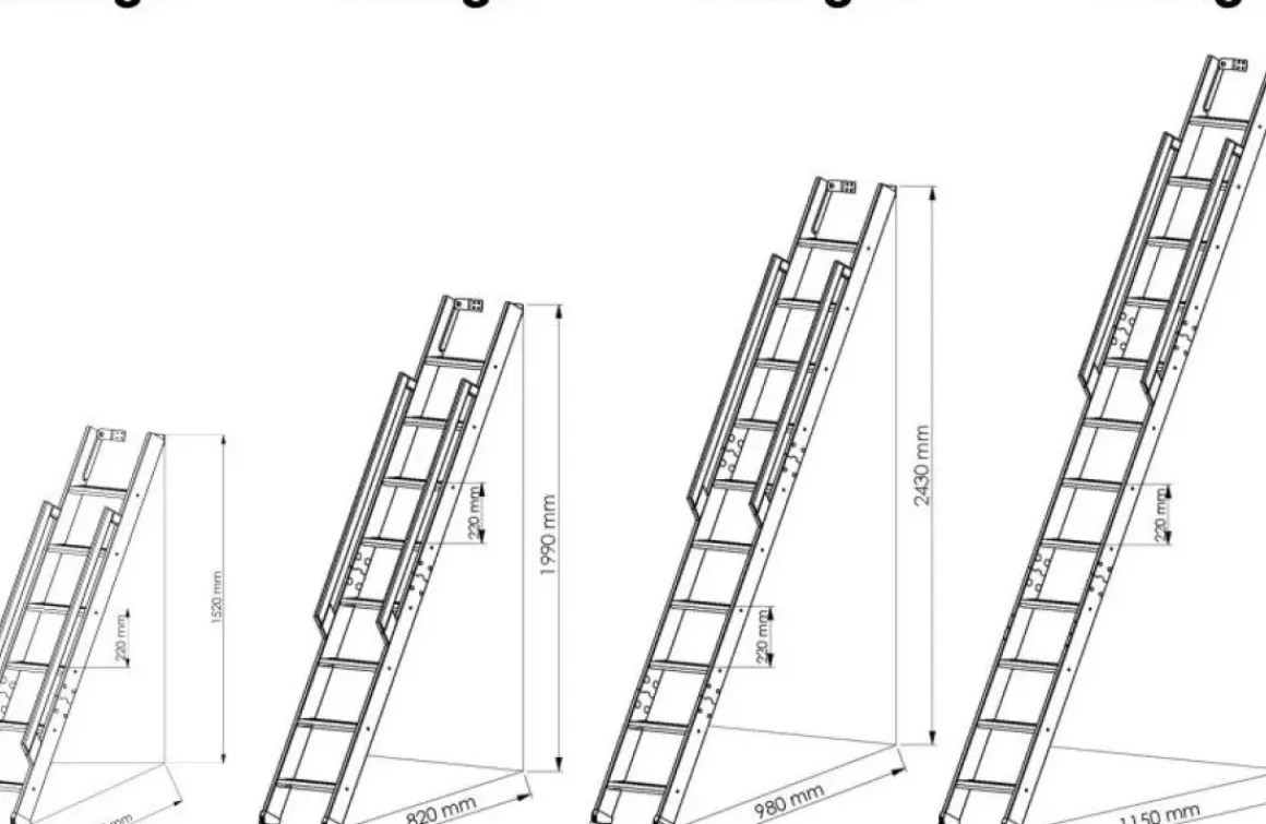 Handystairs Uitschuifbare Steektrap Max6 - H=152 Cm - Beukenhout - Wit