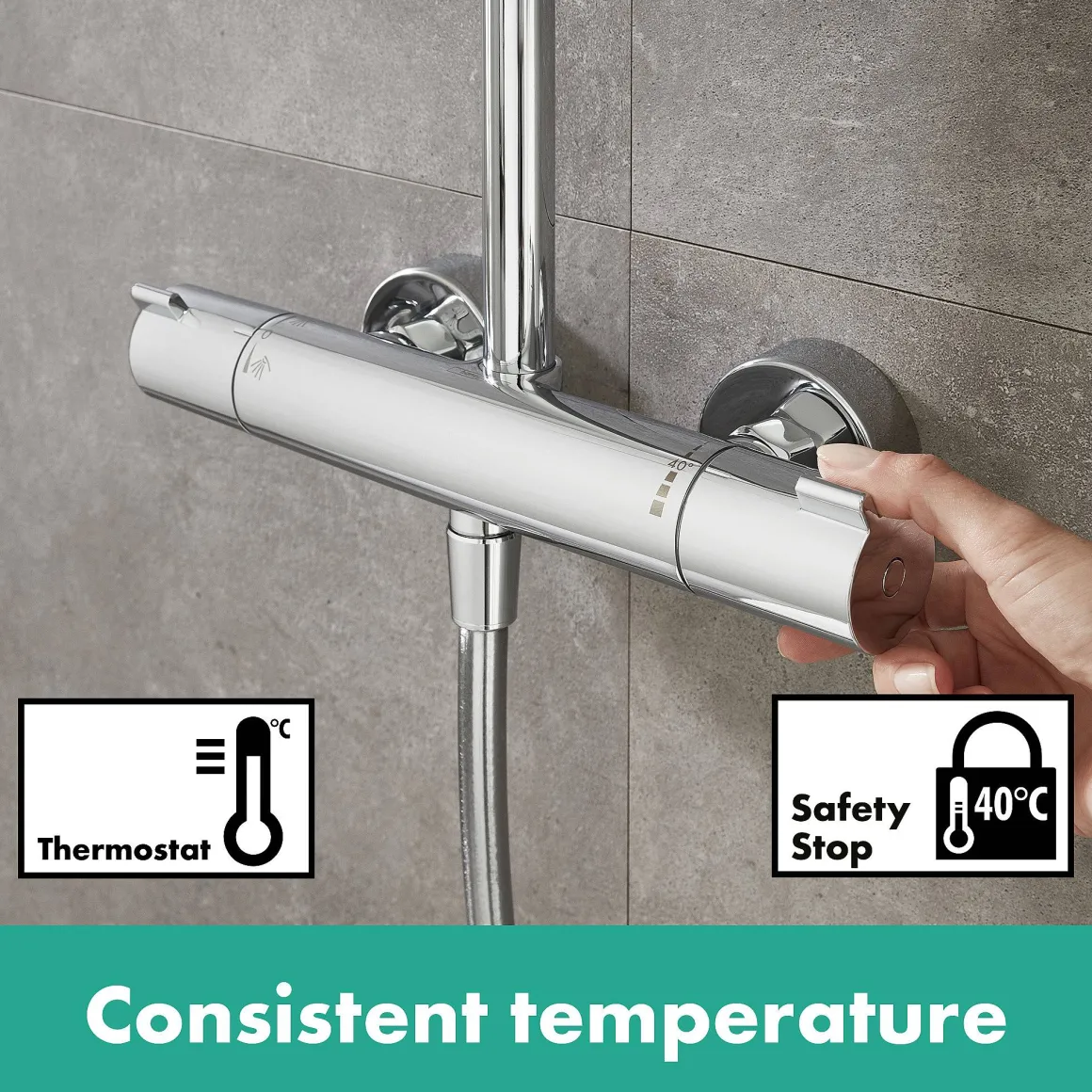 Hansgrohe Thermostatische Badkraan Ecostat Comfort Wit Mat