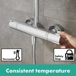 Hansgrohe Thermostatische Douchekraan Ecostat Zwart Mat