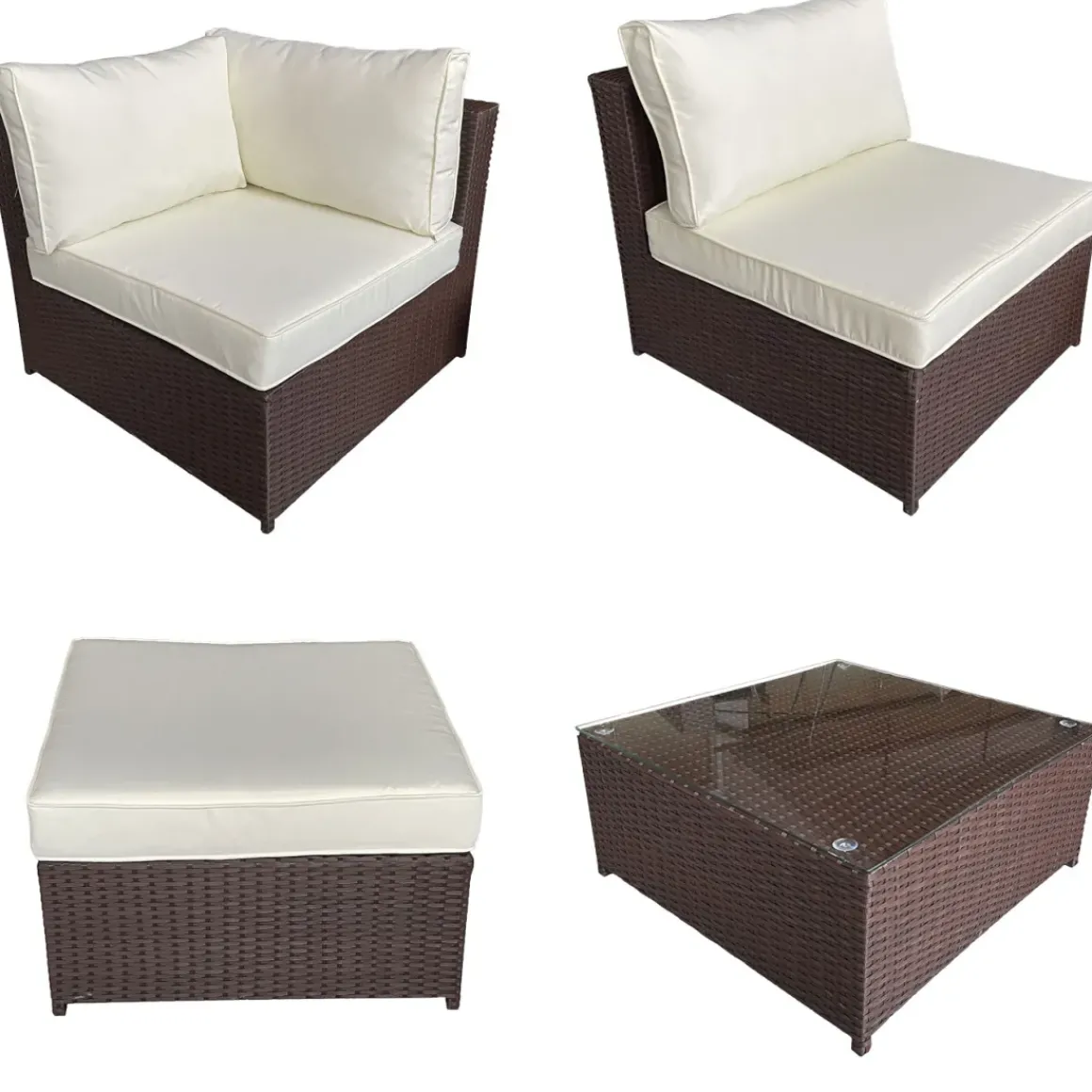 Happy Garden Buitenmeubelsets Cargese - Bruin - Geweven Hars