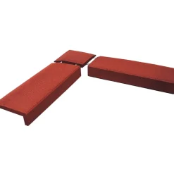 Hoekstuk Rubber Rand Opsluitband L-Vormig - 40X40 Cm - Rood