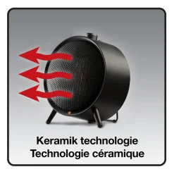 Honeywell Ronde Keramische Verwarming Hce200Be 1500W Zwart