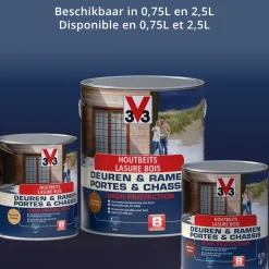 Houtbeits V33 Deuren & Ramen High Protection Midden Eik Zijdeglans 2,5L