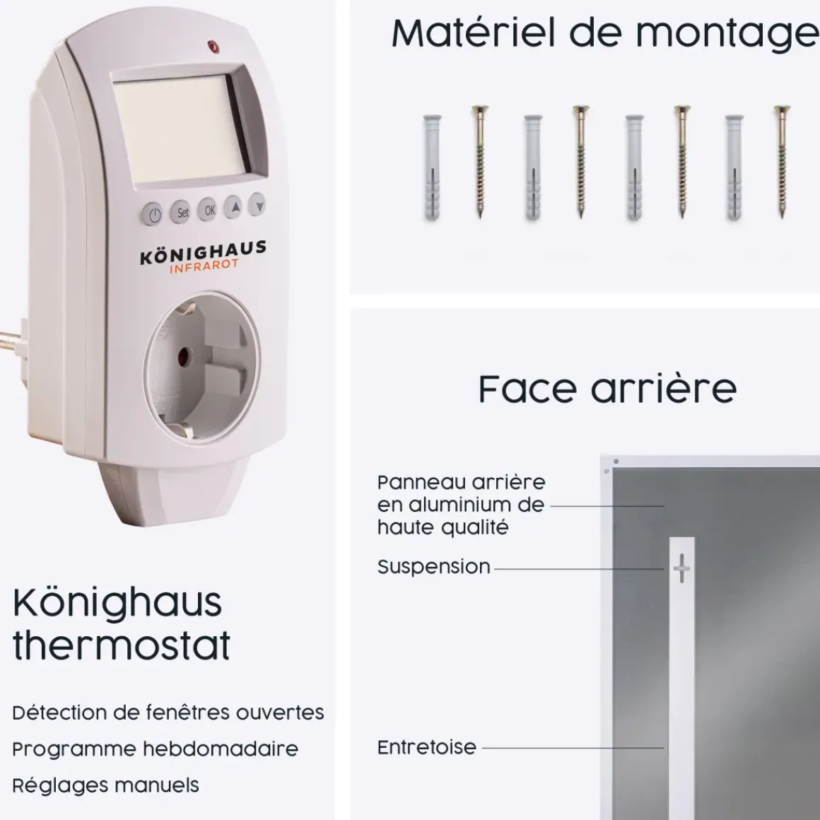 Infrarood Verwarming M-Serie 1000W Met Thermostaat