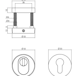 Intersteel Veiligheidsbeslag Set Voordeur Skg*** Ronde Rozet Rvs Zwart