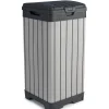 Keter Afvalbak Rockford 124L Grijs 41X41X87,4Cm Buiten