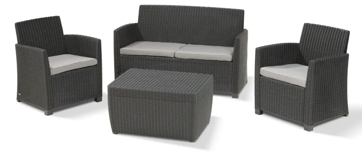 Keter Balkon Loungeset Mia + Opbergbox 4-Delig