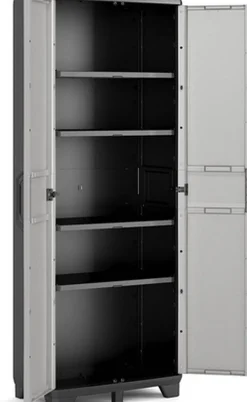 Keter Gear Hoge Opbergkast 39X68X182Cm Zwart/Grijs