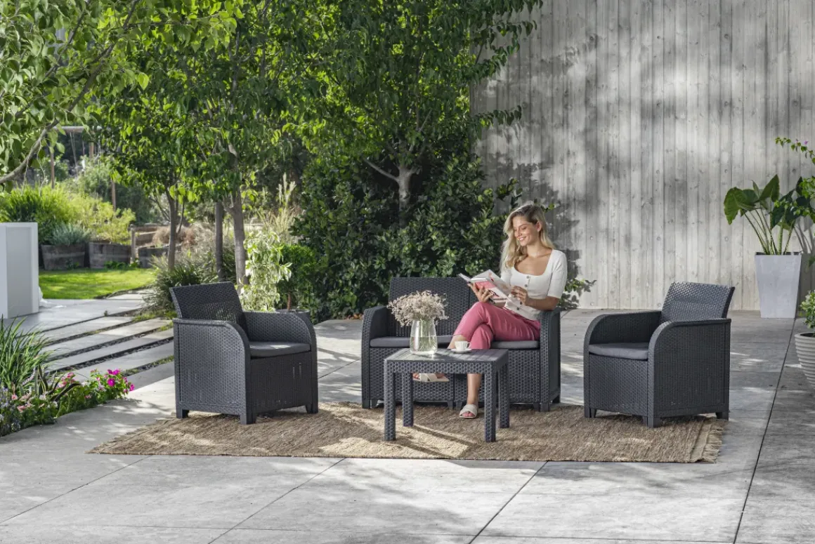 Keter Rosalie Lounge Set Grafiet 113X74X65Cm