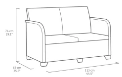 Keter Rosalie Lounge Set Grafiet 113X74X65Cm