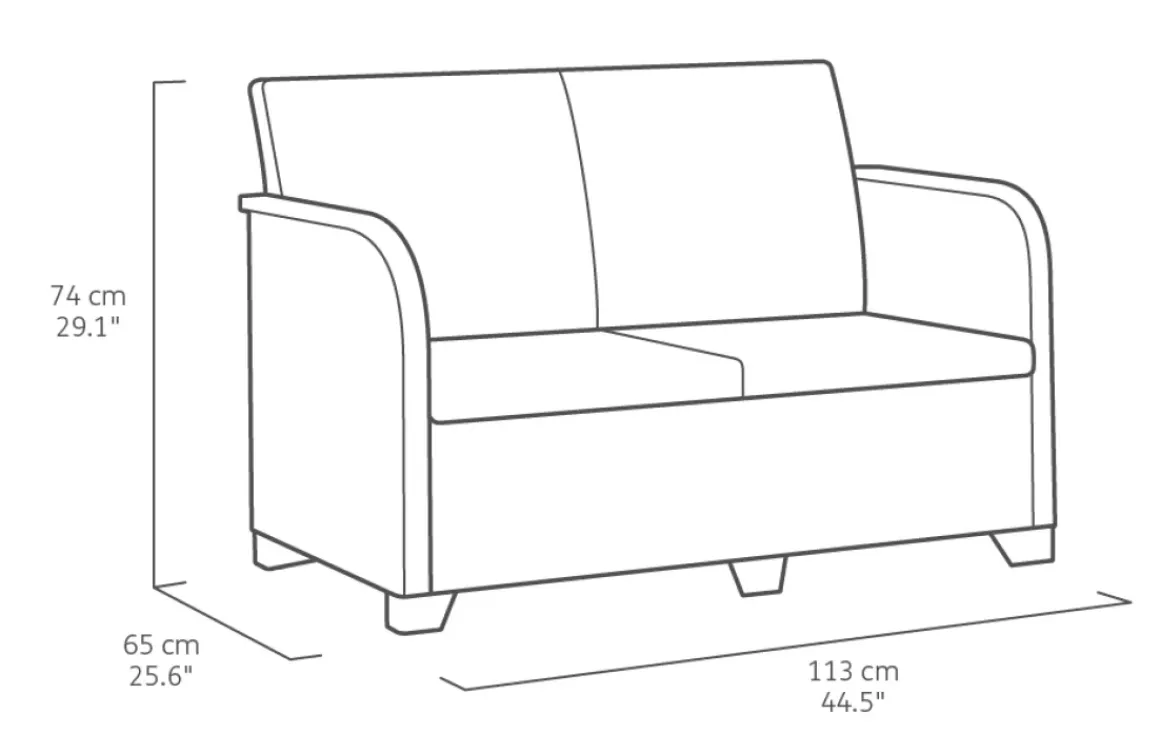 Keter Rosalie Lounge Set Grafiet 113X74X65Cm