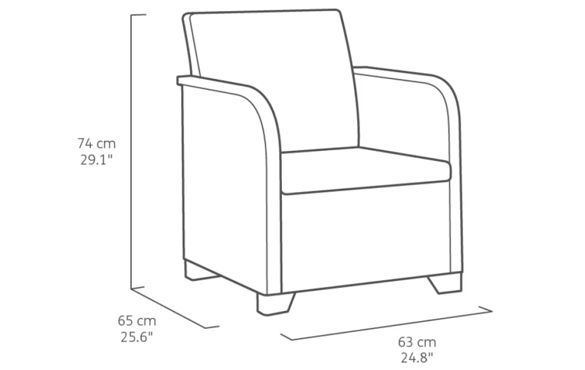 Keter Rosalie Lounge Set Grafiet 113X74X65Cm
