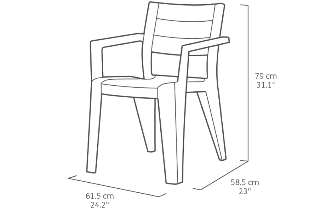 Keter Tuinstoel Julie Grafiet 61,5X58,5X79Cm