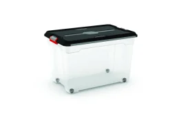 Kis Moover Box Xl Met Wielen Transparant Zwart 60L