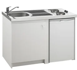 Kitchenette Eco Aanrecht Rvs 120X60X5Cm Met 2 Ingebouwde Kookplaten 2X1500W