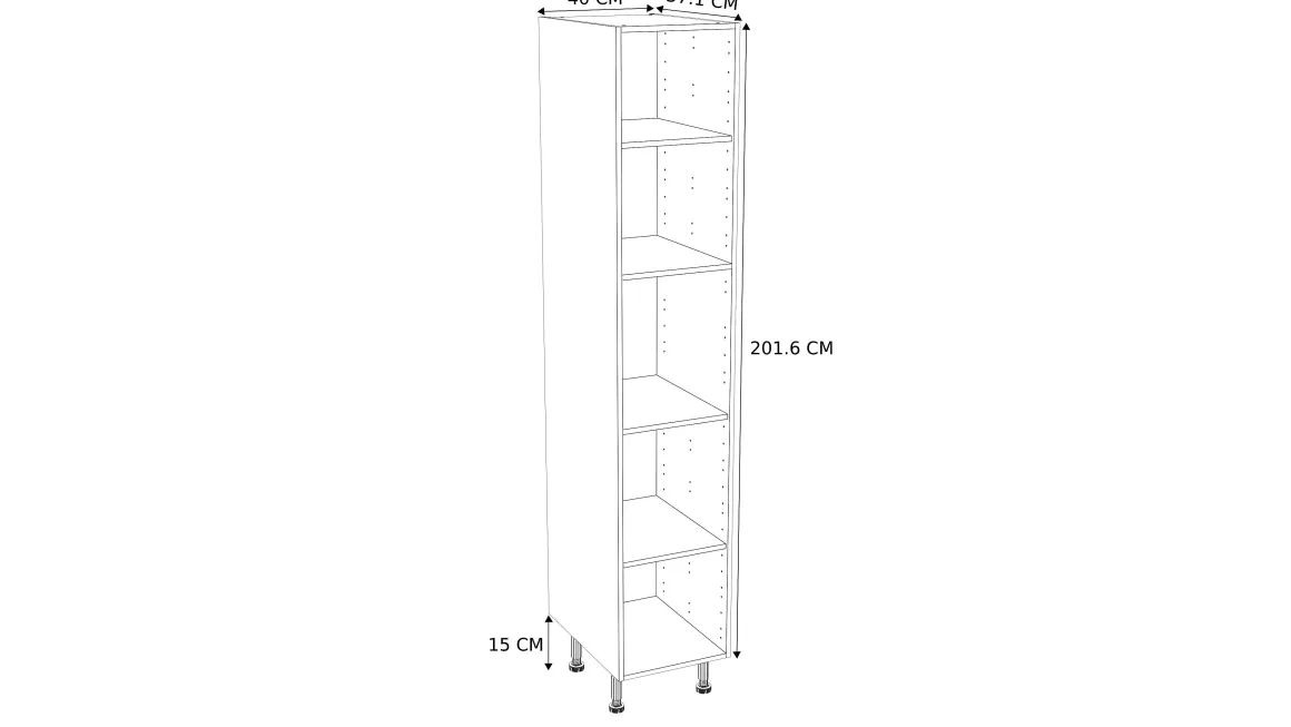 Kolomkast Keuken Modulo Wit 40Cm
