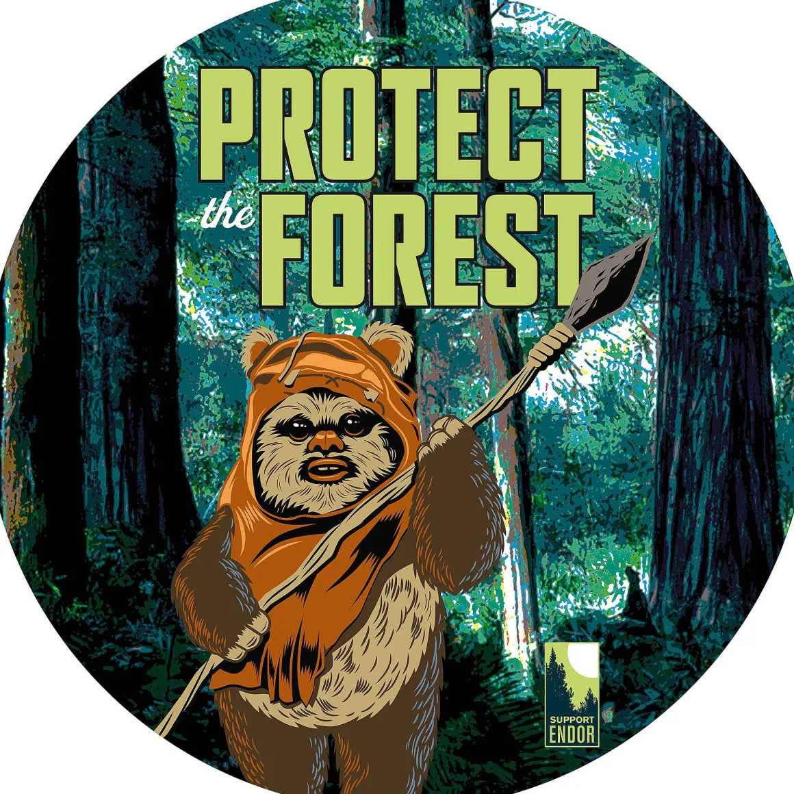 Komar Dots Star Wars Bescherm Het Bos Sticker O125Cm