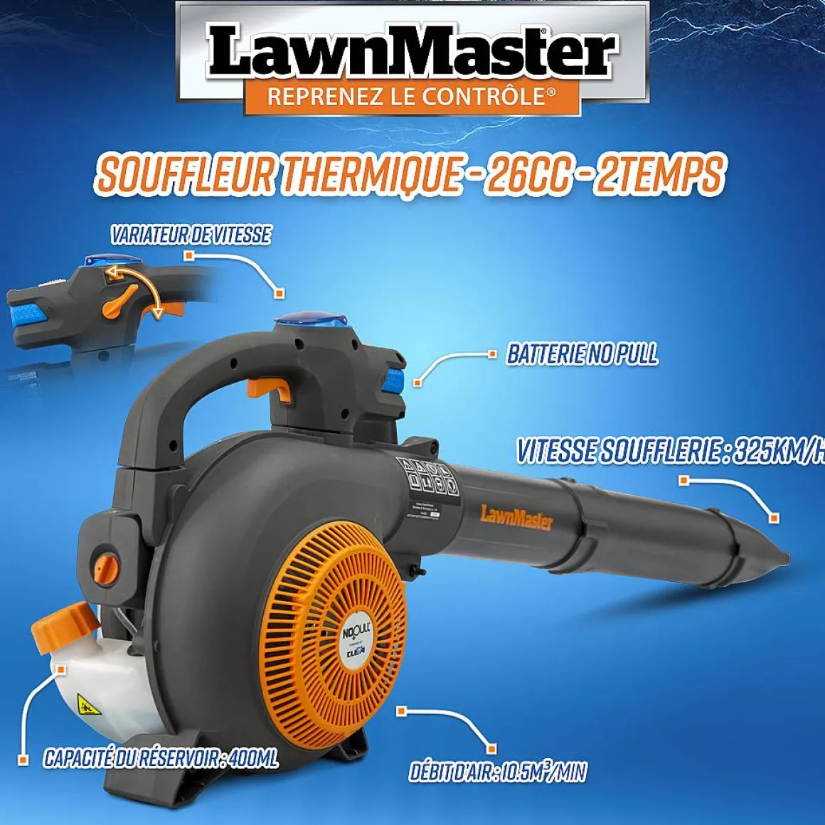 Lawnmaster -26Cc Thermische Blazer Met Elektrische Start, 325Km/H