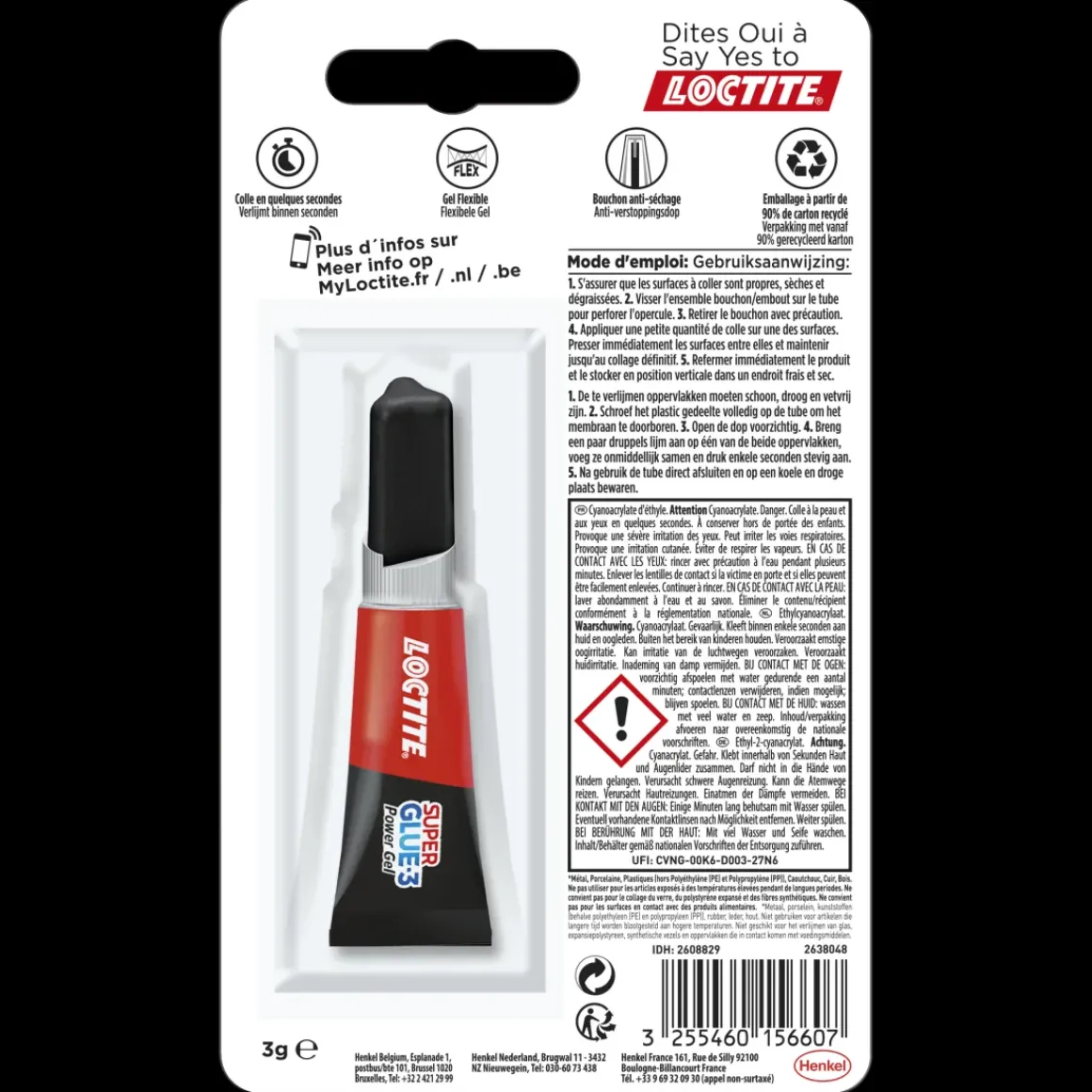 Loctite Secondelijm Power Flex Super Glue-3 3Gr