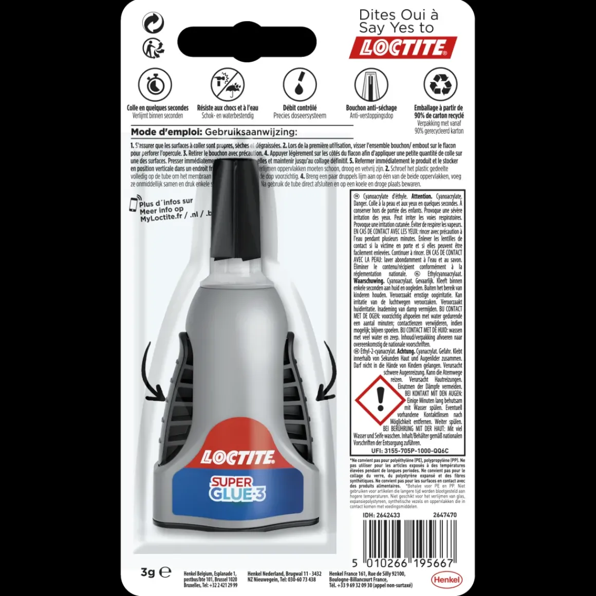 Loctite Secondelijm Super Glue-3 Power Gel 3Gr