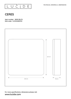 Lucide Plafondlamp Led Ceres Wit 30W