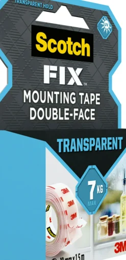 3M Scotch Transparant Montagetape 19Mmx1,5M