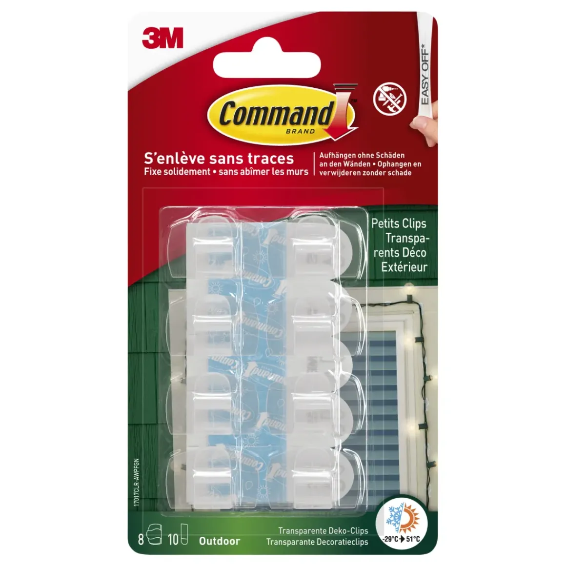 3M Transparente Deko-Clips Outdoor Command™ 17017Clr-Aw