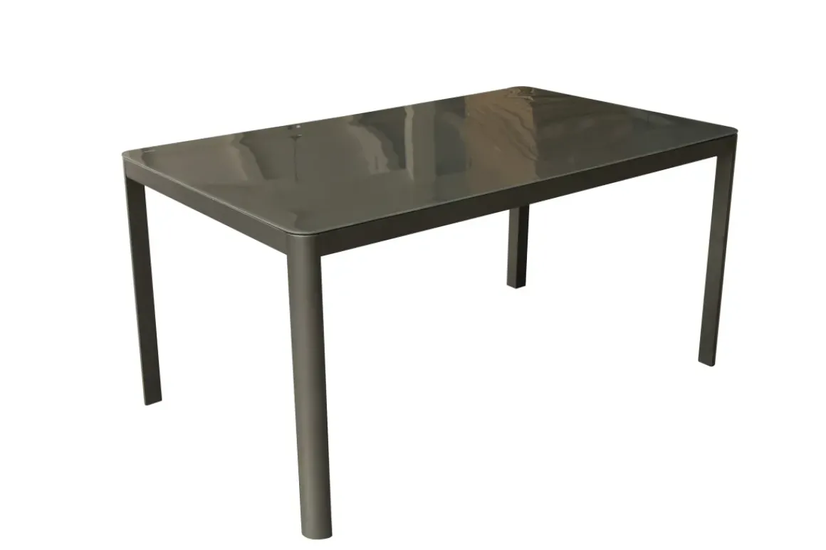Macari Tuintafel + Verstelbare Poten Glas/Aluminium 150X90X75Cm