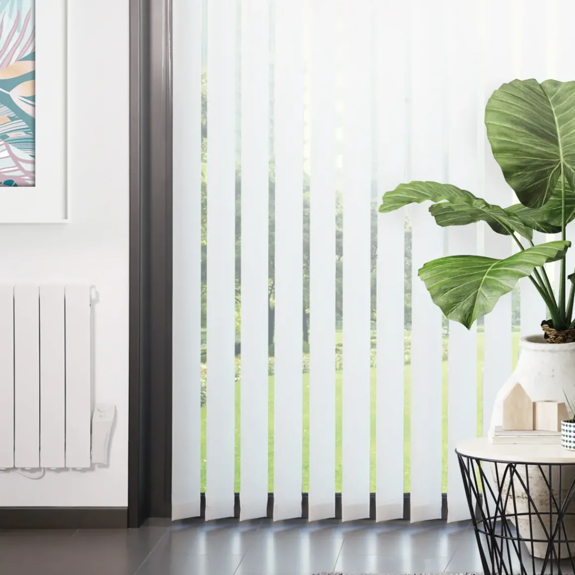 Madeco 4115 Verticale Lamellen Compleet Verduisterend Wit 12,7 X 260 Cm + Rail 300 Cm