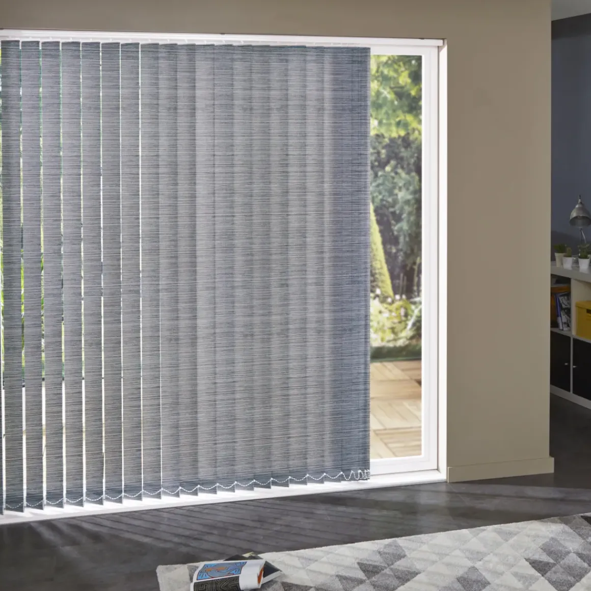 Madeco 3695 Verticale Lamellen 5 Stuks Lichtdoorlatend Grijs-Zwart 8,9 X 280 Cm