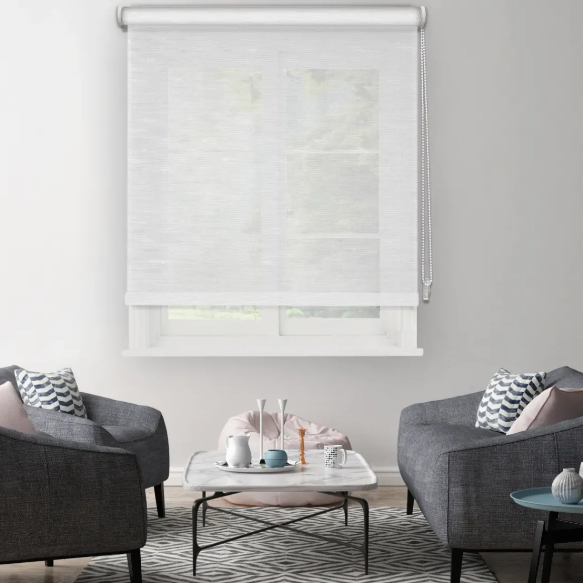 Madeco Rolgordijn Wit Mesh 1716 210X190Cm