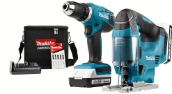 Makita Accuboormachine + Decoupeerzaag Dk18928Ax1 18V (2 Accu'S)