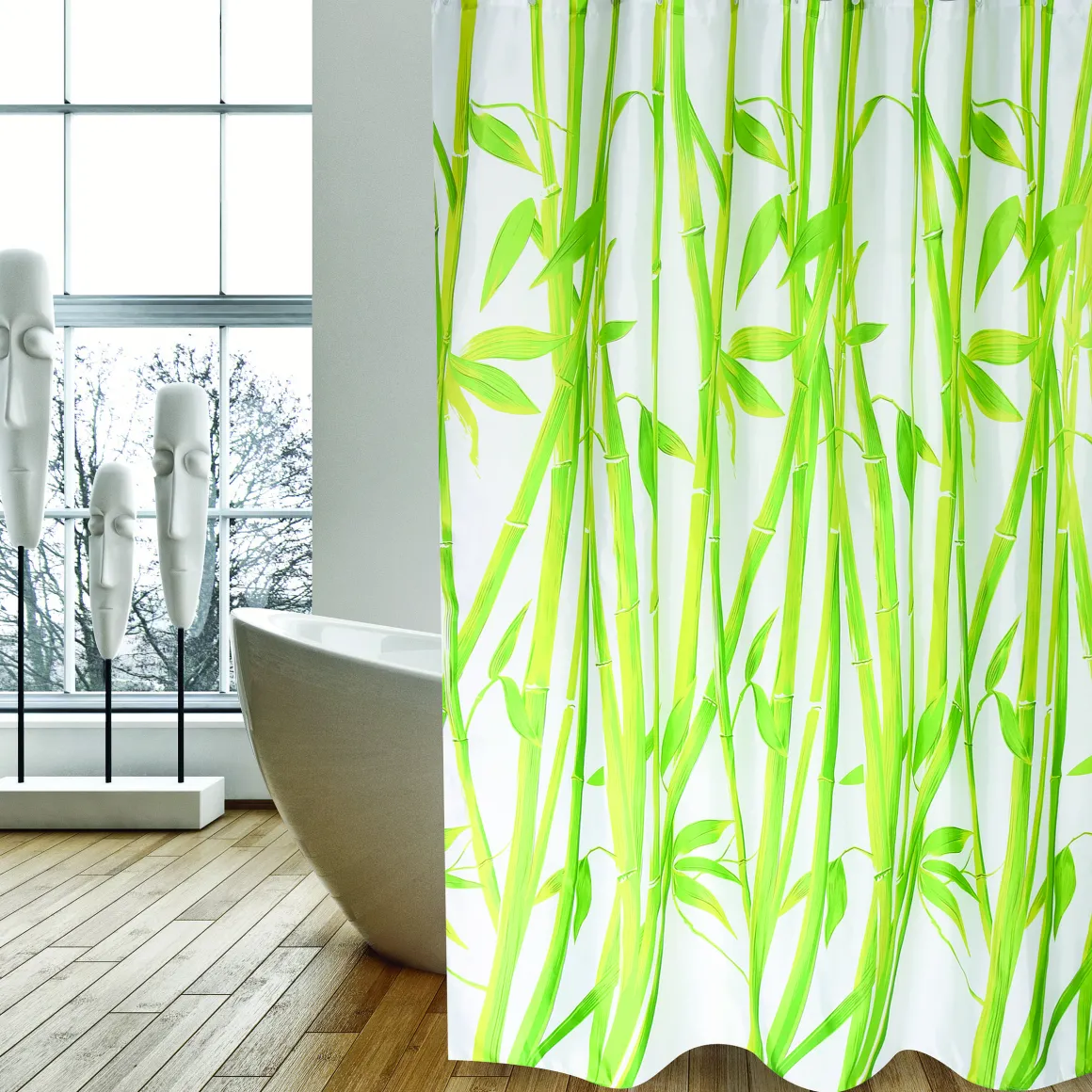 Msv Douchegordijn Bamboo Groen 180Cm