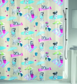 Msv Douchegordijn Beach Dogs Multikleur 180Cm