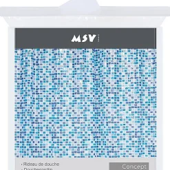 Msv Douchegordijn Concept Blauw 180Cm
